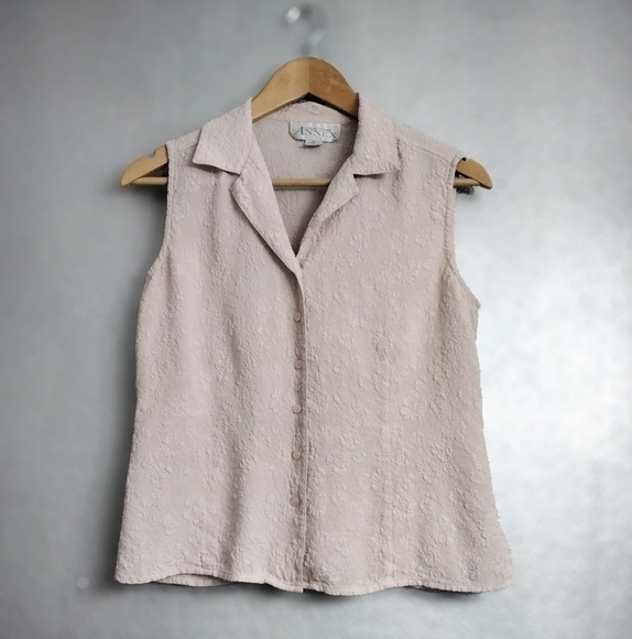 Casual Corner Annex Pink 100% Silk Embossed Blouse   Size M - Picture 1 of 3